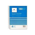 Sparco Products Sparco 5-Subject Notebook, 8in x 10-1/2in, Wide Ruled, Bright White, 180 Sheets/Pad 83252